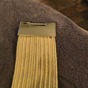 Gold Buckle Tan Woven Belt